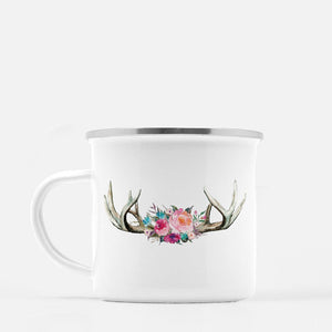 Floral Antlers Camp Mug