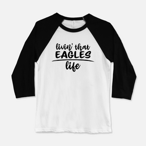 Livin' That Eagles Life Baseball Graphic Tee (Black)